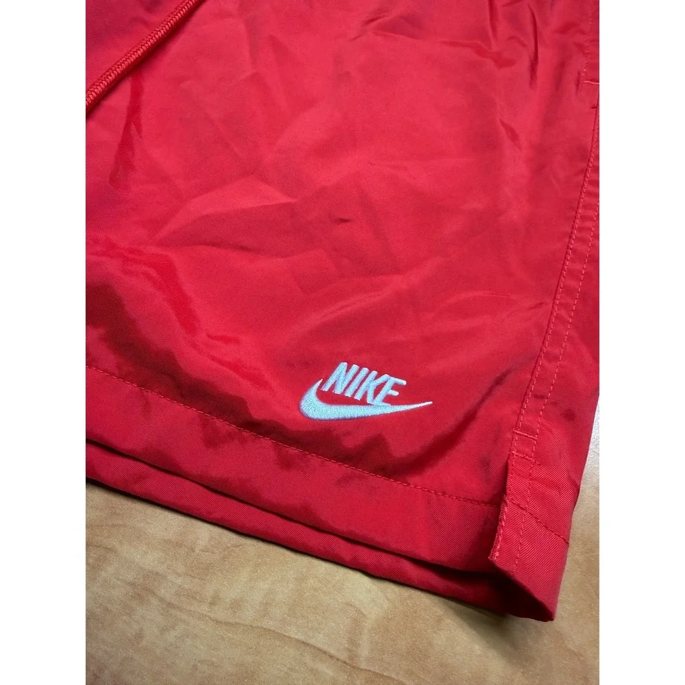 Nike Mens Sportswear Woven Shorts Red Mesh Lined 5 Inch Inseam Small